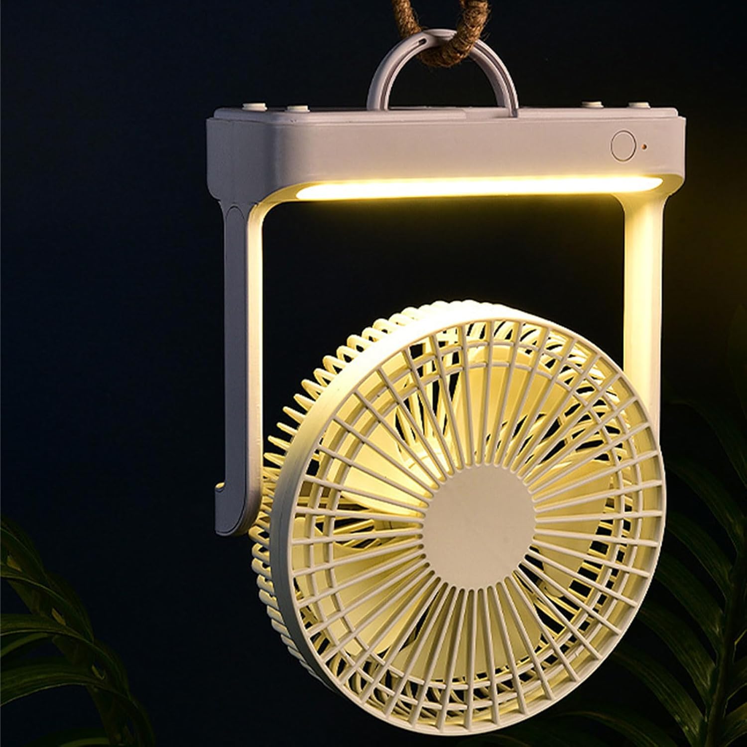 Home Appliance Wall Mounted Air Circulating Fan with LED Lamp Portable Outdoor Camping Ceiling Fan 3Gear Ventilator