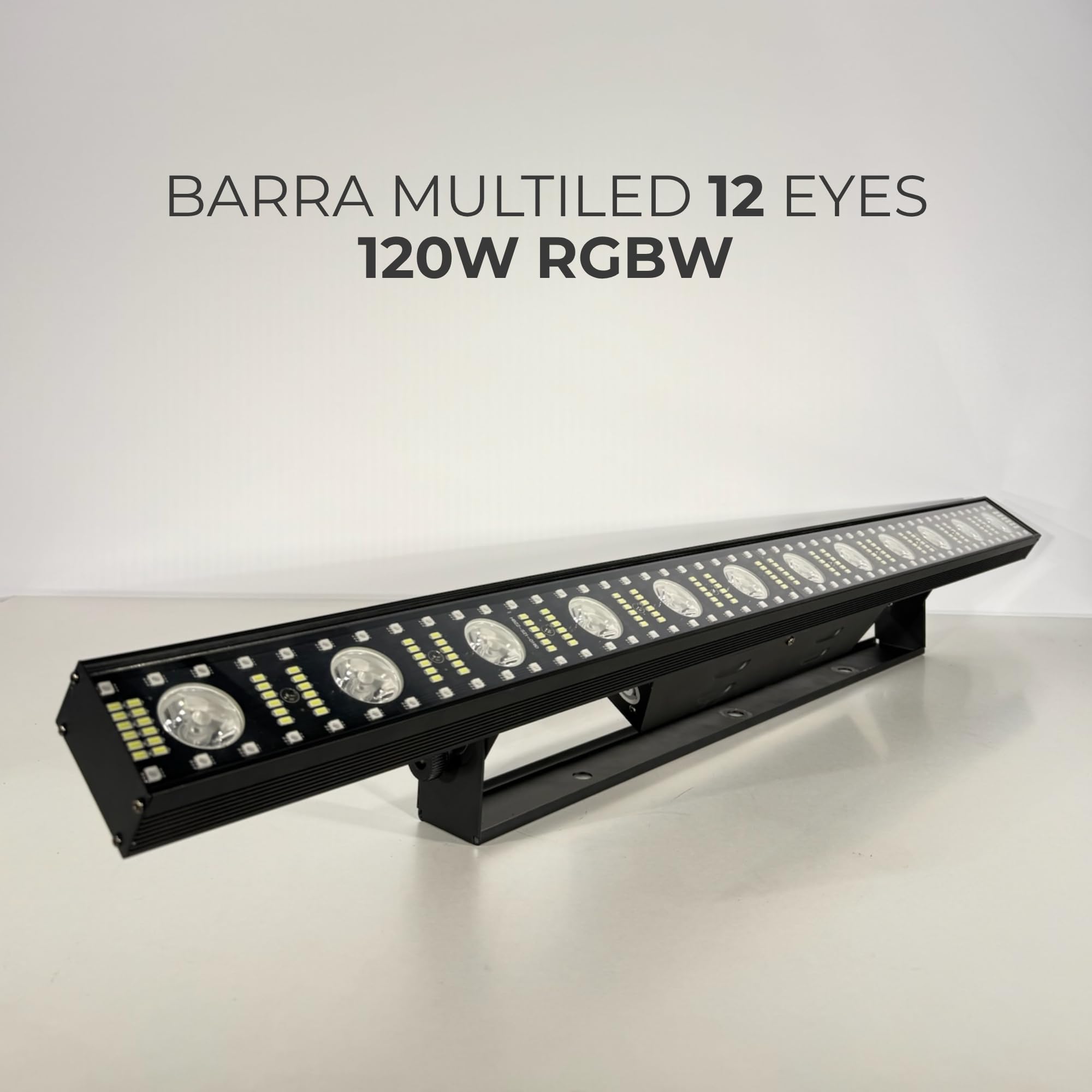 X SOUND & LIGHTING Barra Led 12 Ojos 120W RGBW con Amplia Cobertura y Colores Intensos para Accesorios Dj. Barra de Luz Led Compatible DMX con Efectos Personalizables de Luces para Discoteca