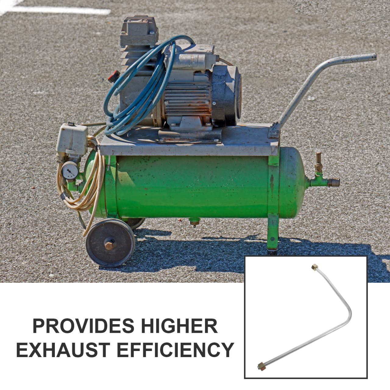 GARVALON Tubo De Escape De Aluminio Para Compresor De Aire Repuesto 530Mm Manguera Neumática Ligera Para Taller Y Garaje