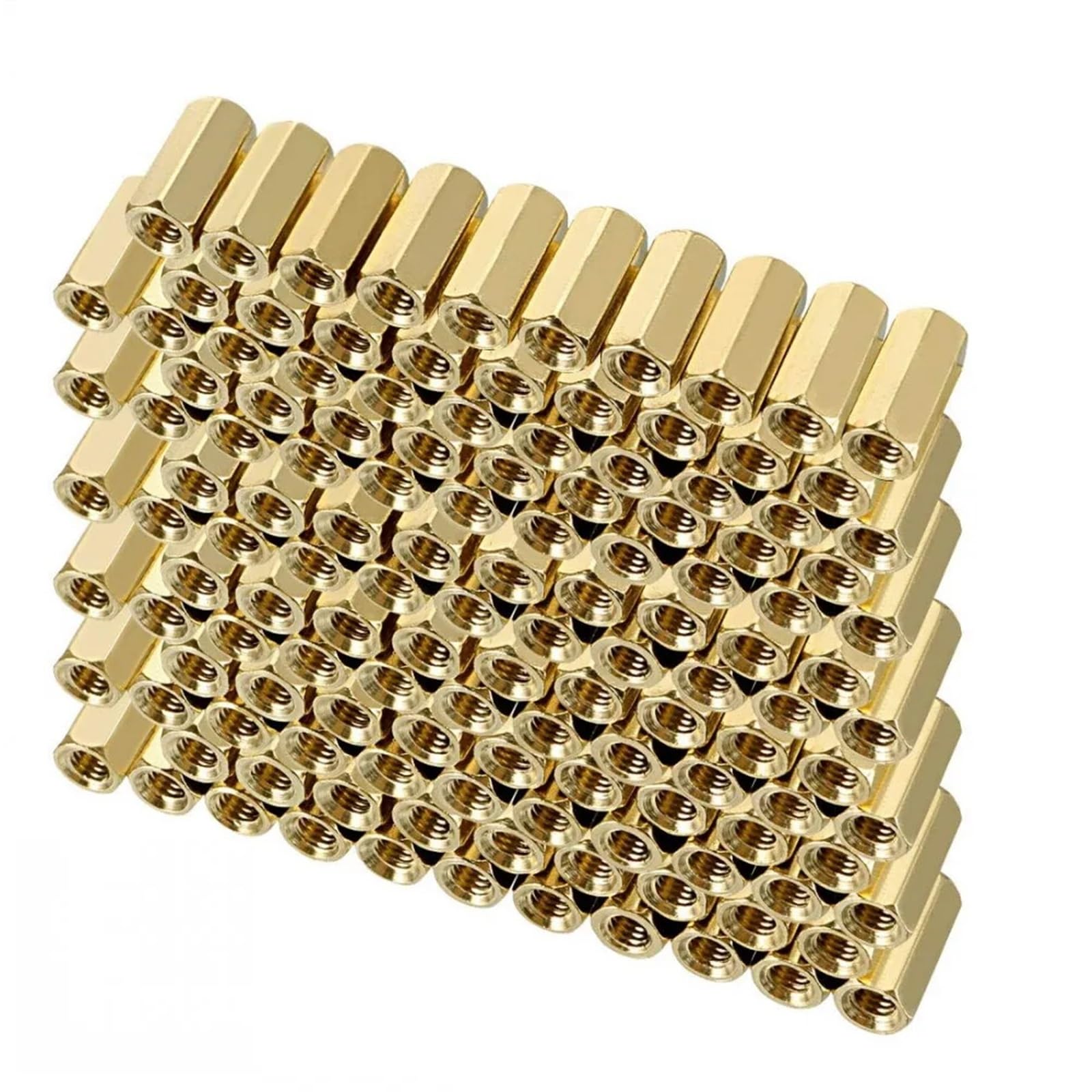 100 sztuk/partia M2/M2.5/M3*L kobieta z łbem sześciokątnym mosiężne śruby dystansowe filar gwintowany PCB komputer płyta główna PC dystans dystansowy (Color : 50mm, Size : M6)
