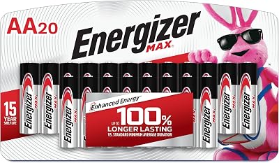 Energizer AA Batteries, Max Double A Battery Alkaline, 20 Count