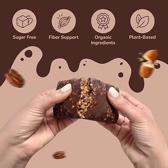 Rawmantic Vegan Protein Bar Dark Chocolate (Pack of 12) Blend of Dairy Free Dark Chocolate, Pea Protein, Almonds, Pecans, Cacao Nibs & More - Dairy-Free, Gluten-Free, Plant-Based & Guilt-Free Snacks