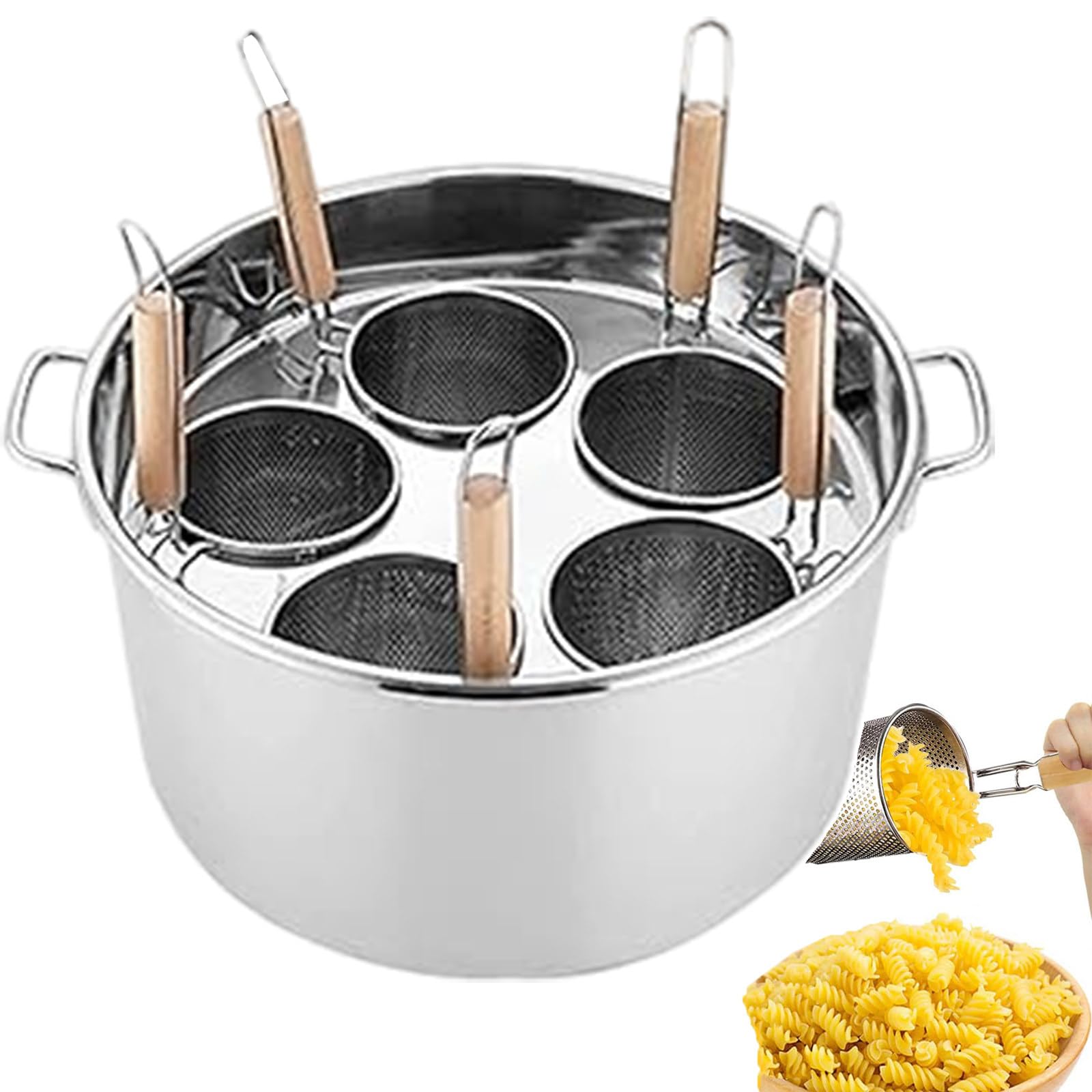 Hot Pot Machine - Cuocipasto e cuociverdure con 5 cestelli in Acciaio Inox - Macchina per Ravioli di qualità Commerciale per Cucinare in casa, Uso Domestico Commerciale