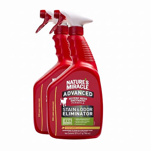Nature's Miracle Advanced Stain & Odor Eliminator,32 Ounces,Sunny Lemon Scent,Severe Mess Enzymatic Formula For Tough Pe