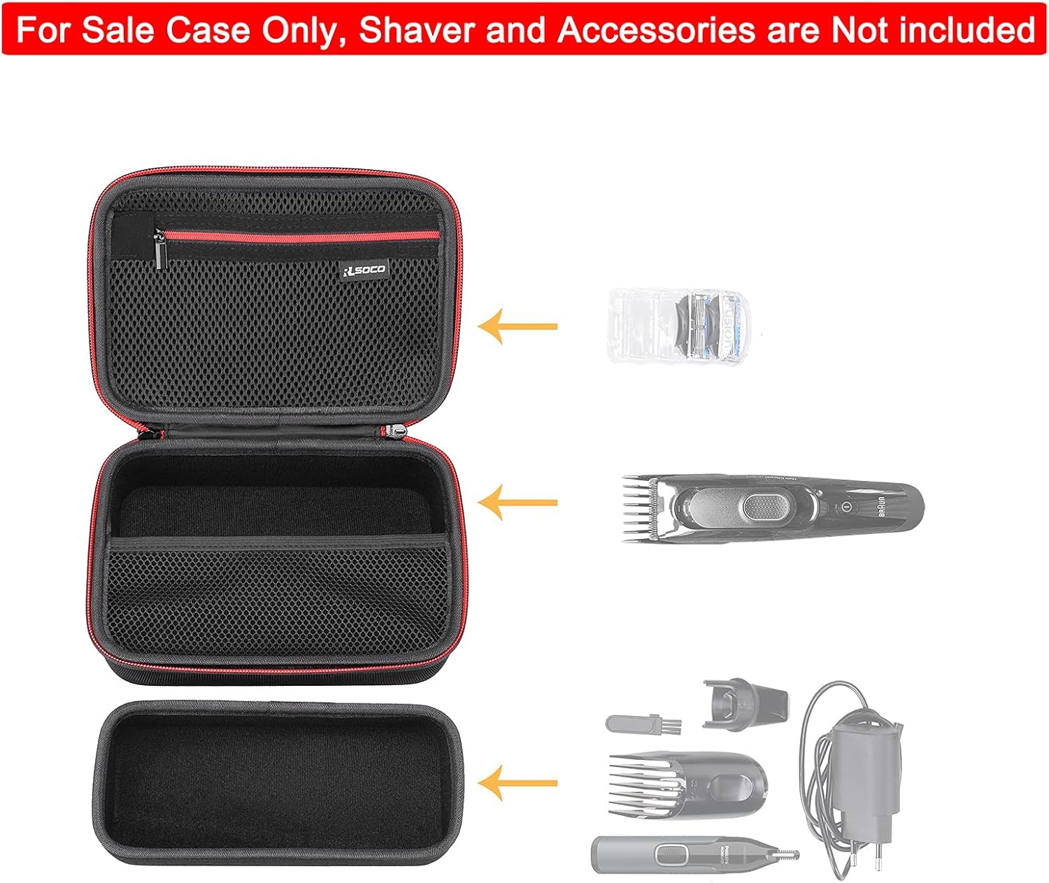 RLSOCO Étui pour Braun Tondeuse HC5310/HC5330/HC7390/HC5090/HC5050/HC5030/HC5010 & pour Remington X5 Hair Clipper HC5000 & pour Panasonic ER-DGP86 Tondeuse