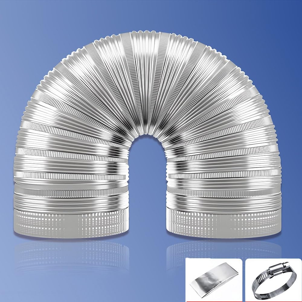 Manguera De Aire Aluminio Secadora Ø 150 160 180 200mm Tubo De Ventilación Flexible, Campana Extractora Conducto Climatización Ventilador(L 2m(6ft),Dia 300mm(12"))