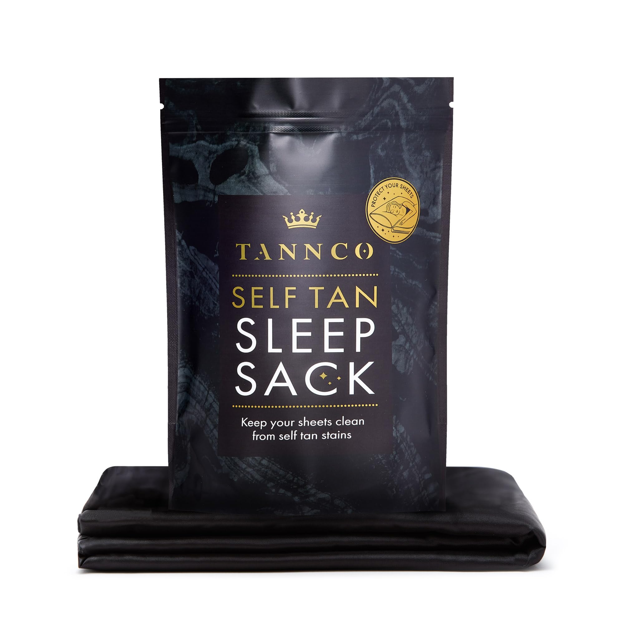 Self Tan Sleep Sack - Keep Sheets Clean from Self Tanner Stains - Zipper for Easy Access - Tanning Lotion Stays On You and Not Your Self Tan Sack - Lightweight Breathable Material - (Black)