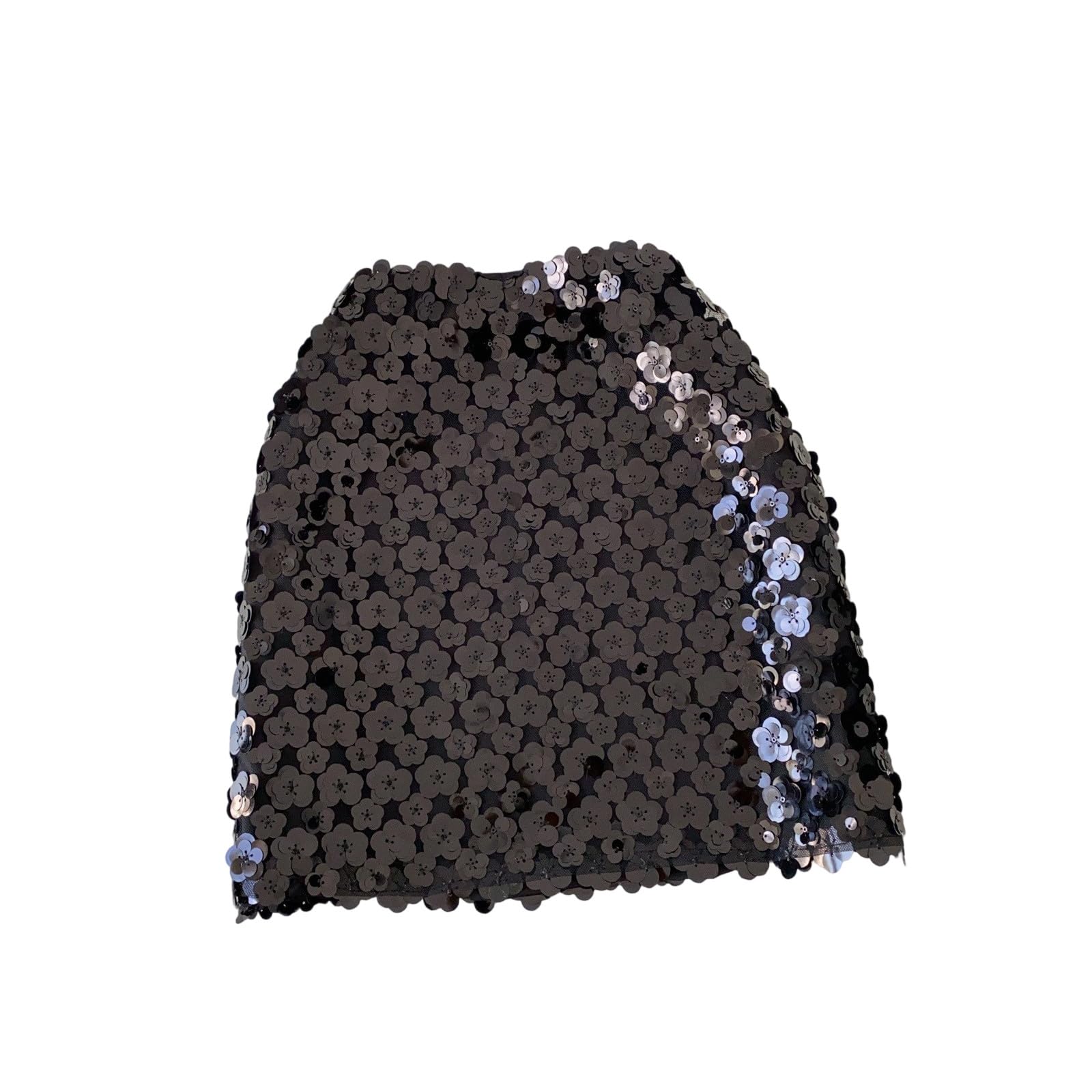 Generisch Minigonna con paillettes per Carnevale con motivo a petali attillati e a vita alta dal taglio sottile, ideale per feste e visite in discoteca