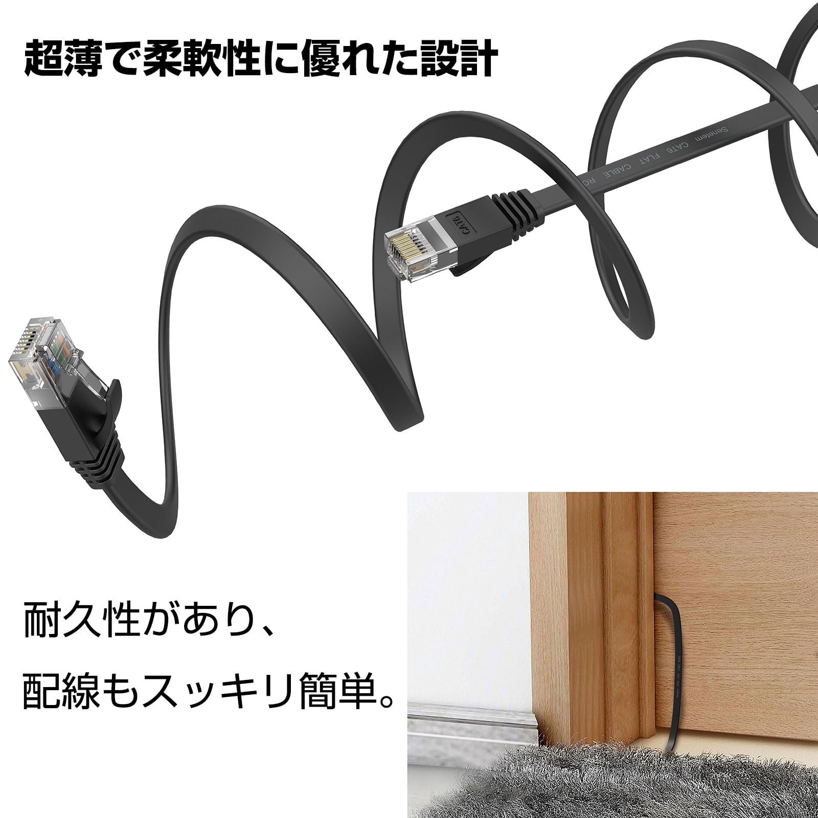 CAT6 LANケーブル 30m LEKVKM フラットタイプ ブラック 黒 Amazon.co.jp: CAT6 LANケーブル LEKVKM ブラック0.3M : Computers