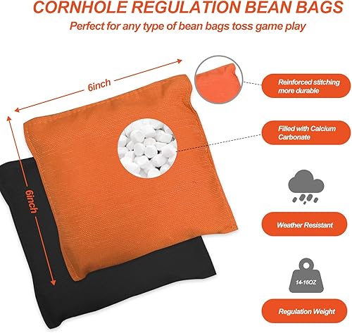 Miniatura 3 de Juego de agujeros de maíz para exteriores el juego de agujeros de maíz de 3 x 2 incluye 2 tablas de cornhole, 8 bolsas de frijoles de maíz para