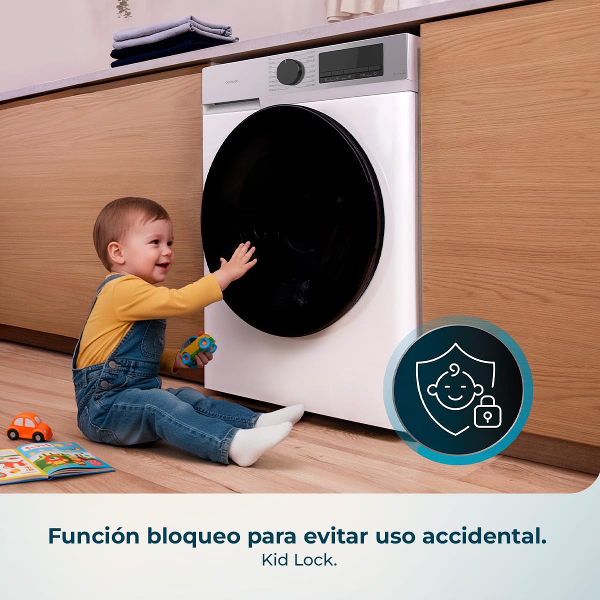 Cecotec Lavadora Carga Frontal 8Kg Bolero DressCode 8450 Inverter, 1400 rpm, 16 programas, Clase A-20%, Motor Inverter Plus, Allergy Care, Pearl Drum, Función Silence, Stop&Go y Kid Lock, Blanca — view 10