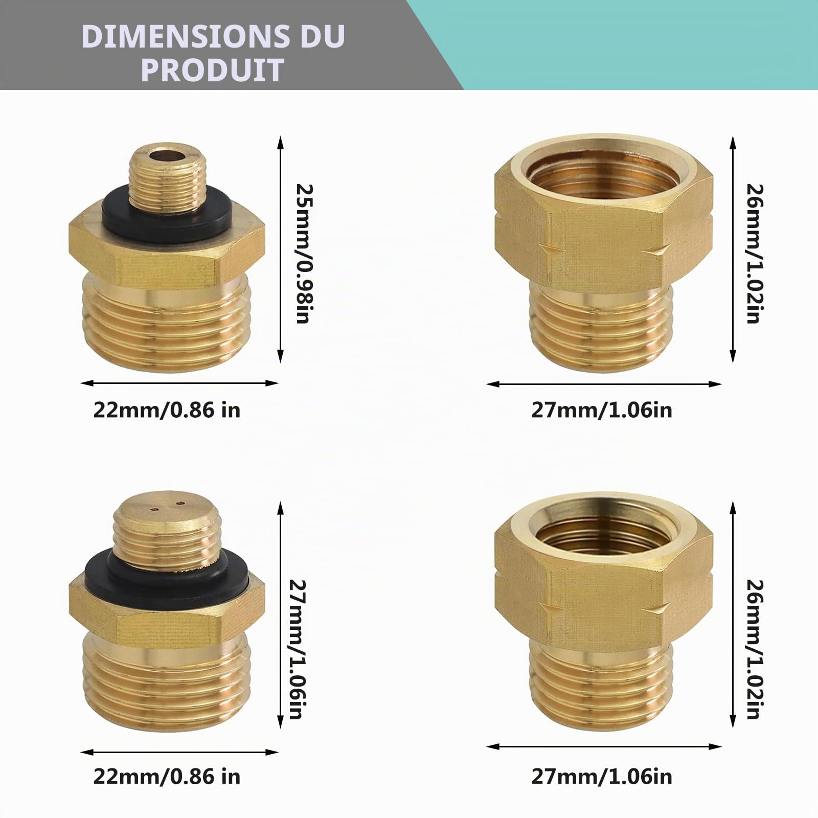 BYZESTY 4 Pièces Adaptateur Bouteille Gaz Camping Gaz Europe N ° 1-4