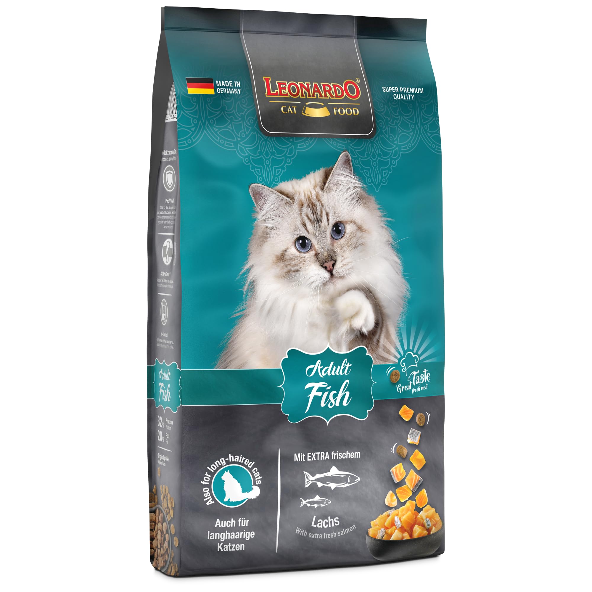 Leonardo Adult Fish [7,5 kg] karma dla kotów | sucha karma dla kotów | uniwersalna karma dla dorosłych kotów, wszystkich ras od 1 roku życia