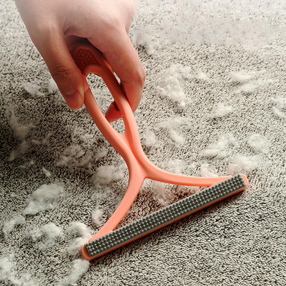 2Pcs Pet Hair Remover,Double Sided Plastic Dogs Cat Fur Scraper Tool,Non-Damaging Portable Pets Lint Remover Carpets Rake Removal Dog Hair Carpet Scraper for Clothing,Furniture,Couch,Carpet,Sofa - 5
