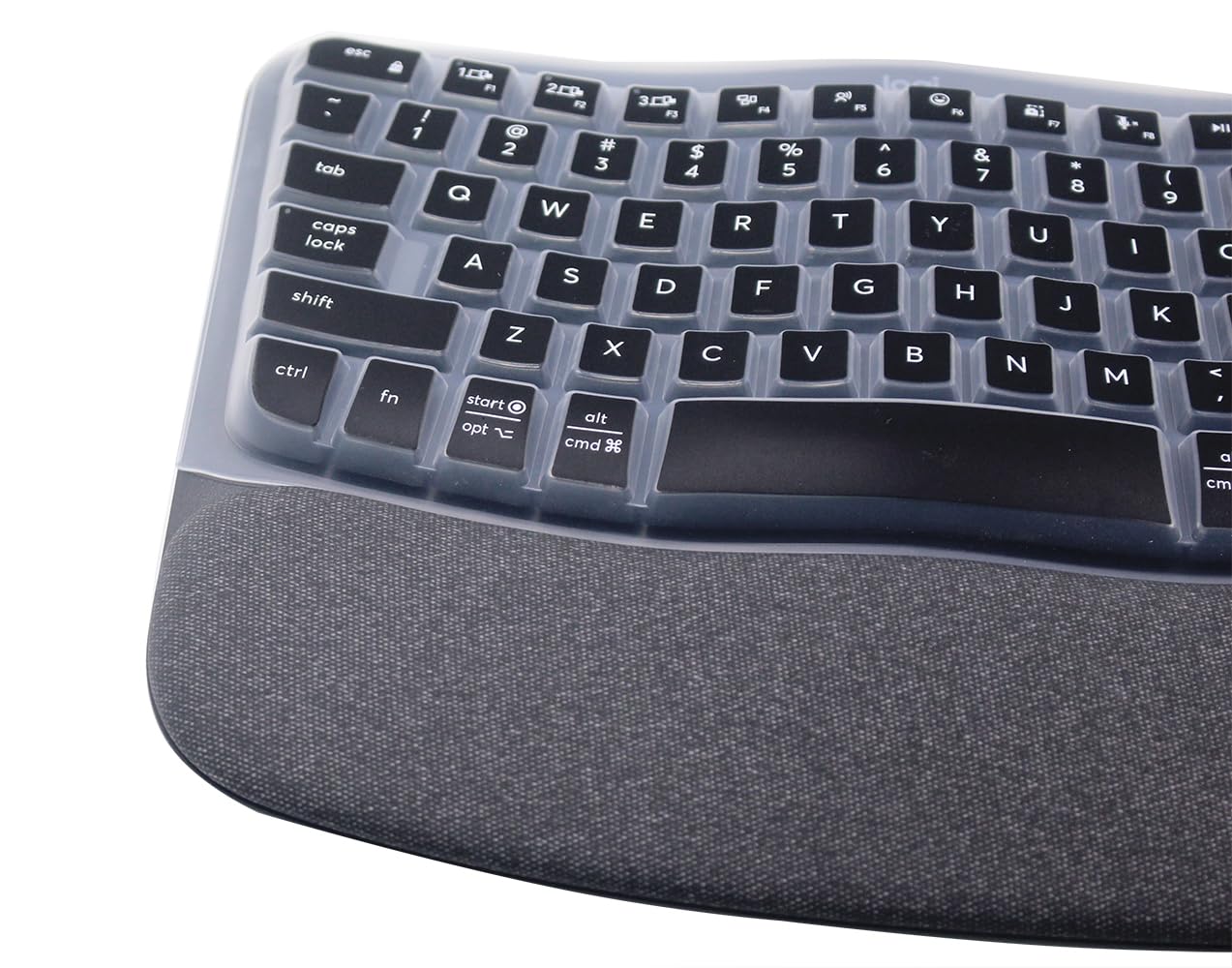 Custodia in silicone per tastiera compatibile con Logitech Wave Keys 2023 Tastiera ergonomica wireless e Logitech Wave Keys MK670, protezione per tastiera Logitech Wave Keys (nero)