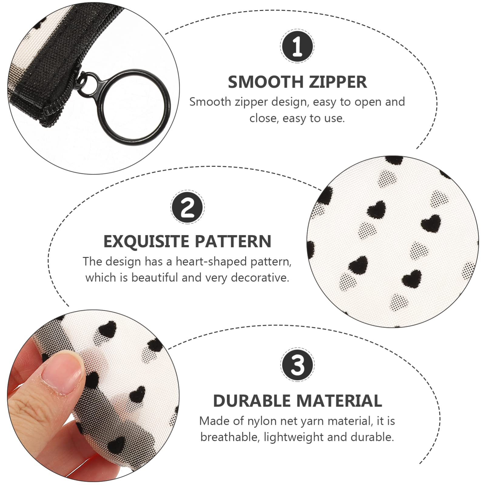 POPETPOP 5juegos Bolsas De Maquillaje Transparentes Organizadores De Viaje Portátiles Bolsa De Cosméticos Multifuncional para Viajes y Camping Puntos Negros