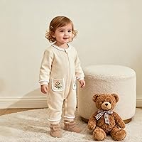 Vista 41 de Sawimlgy - Botines de algodón antideslizantes para recién nacido, con agarre, para cuna o para el invierno 010/Amarrón