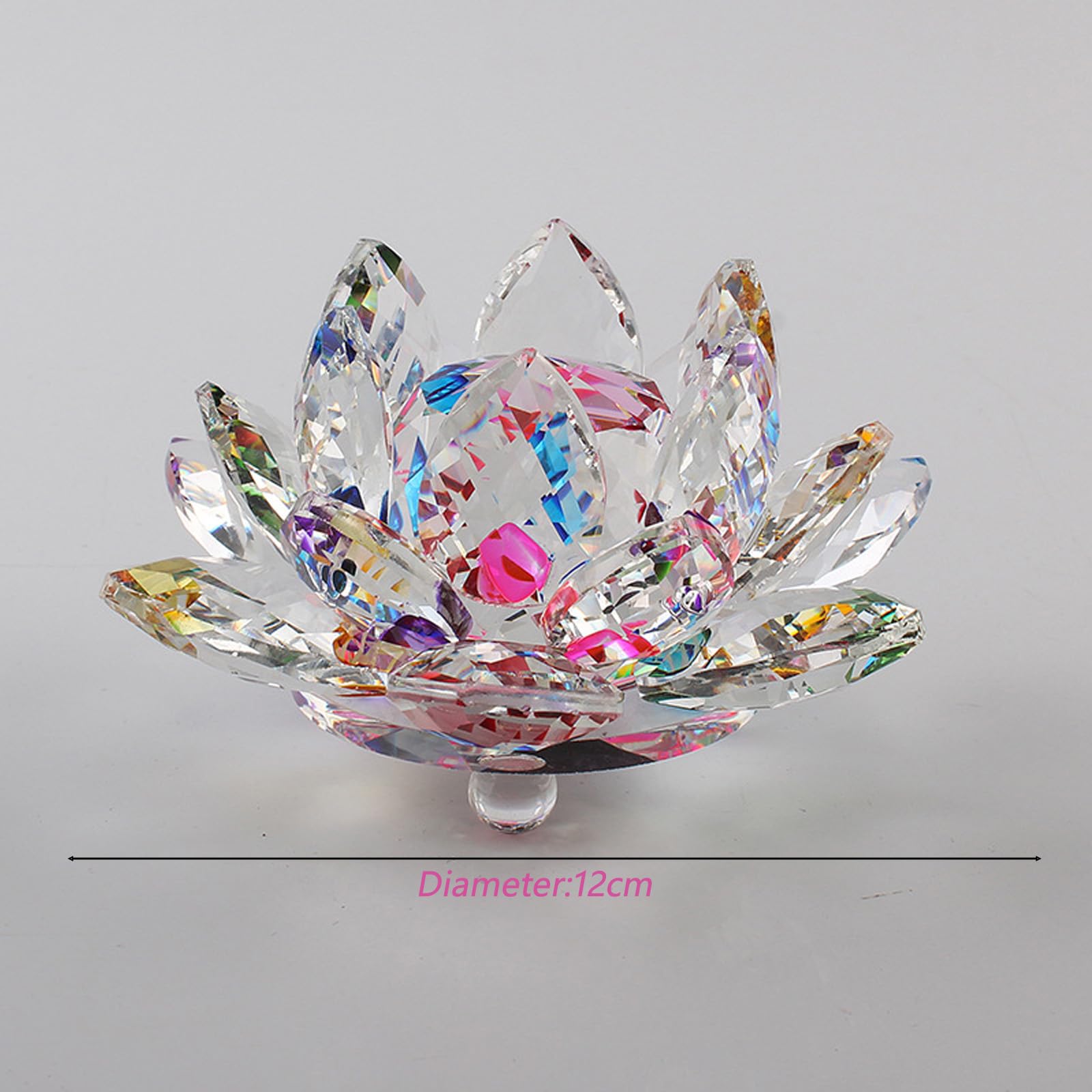Suncatcher Fiore Di Loto In Vetro Acrilico 15 Cm | Catturasole Colorato Infrangibile Per Finestra | Idea Regalo Natale, Compleanno