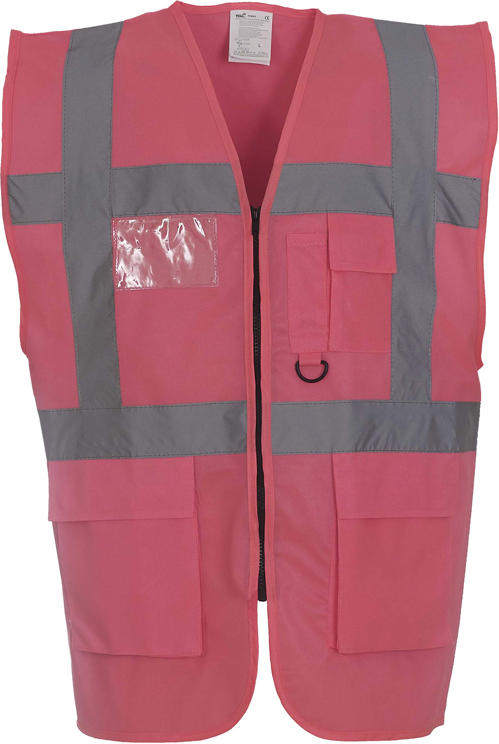 Yoko Unisex Hi Vis Safety Vest - Pink - Medium