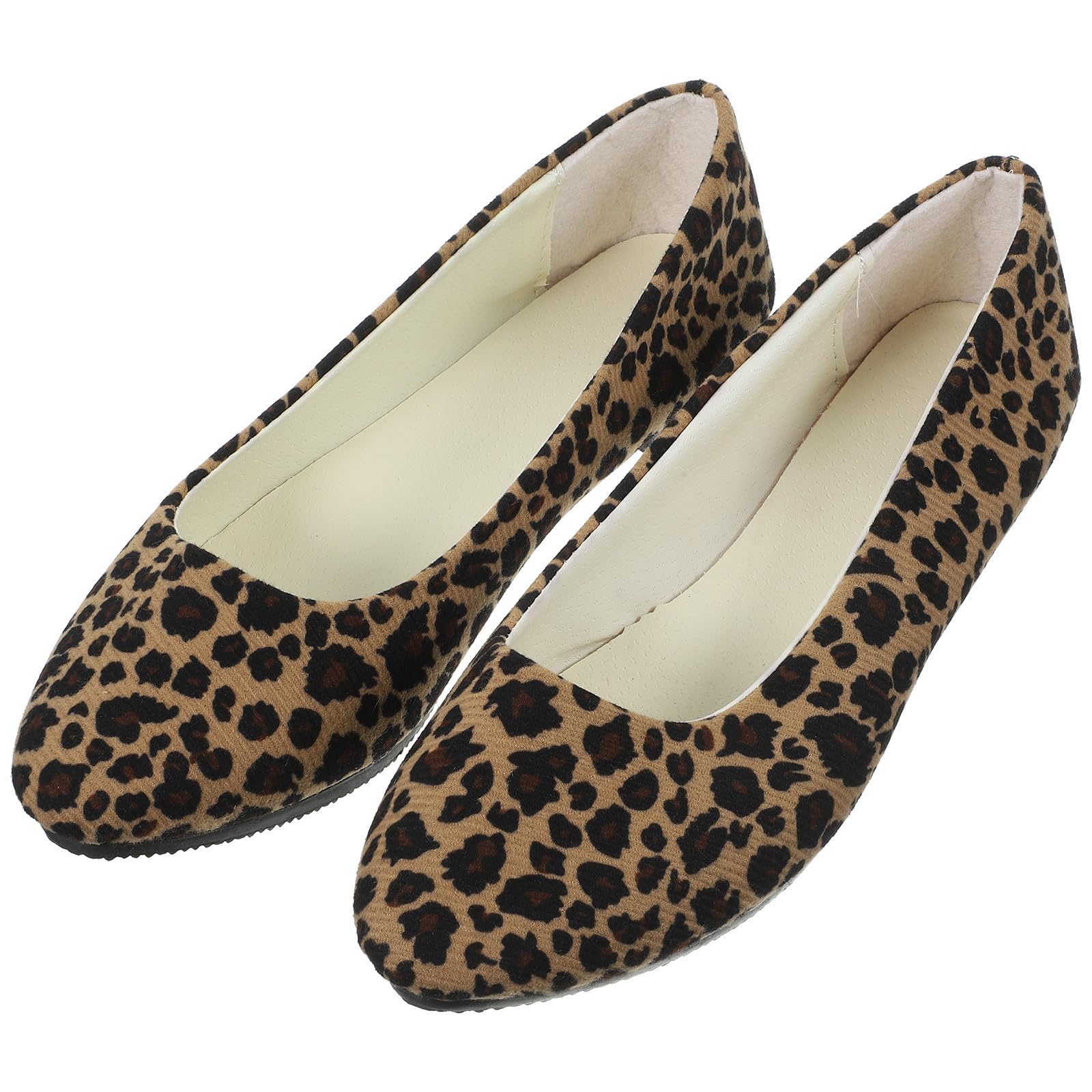 Holibanna Zapatos Planos de Ballet con Estampado de Leopardo para Mujer Zapatos de Fiesta de Boda Cómodos de Mulas de Tacón Bajo