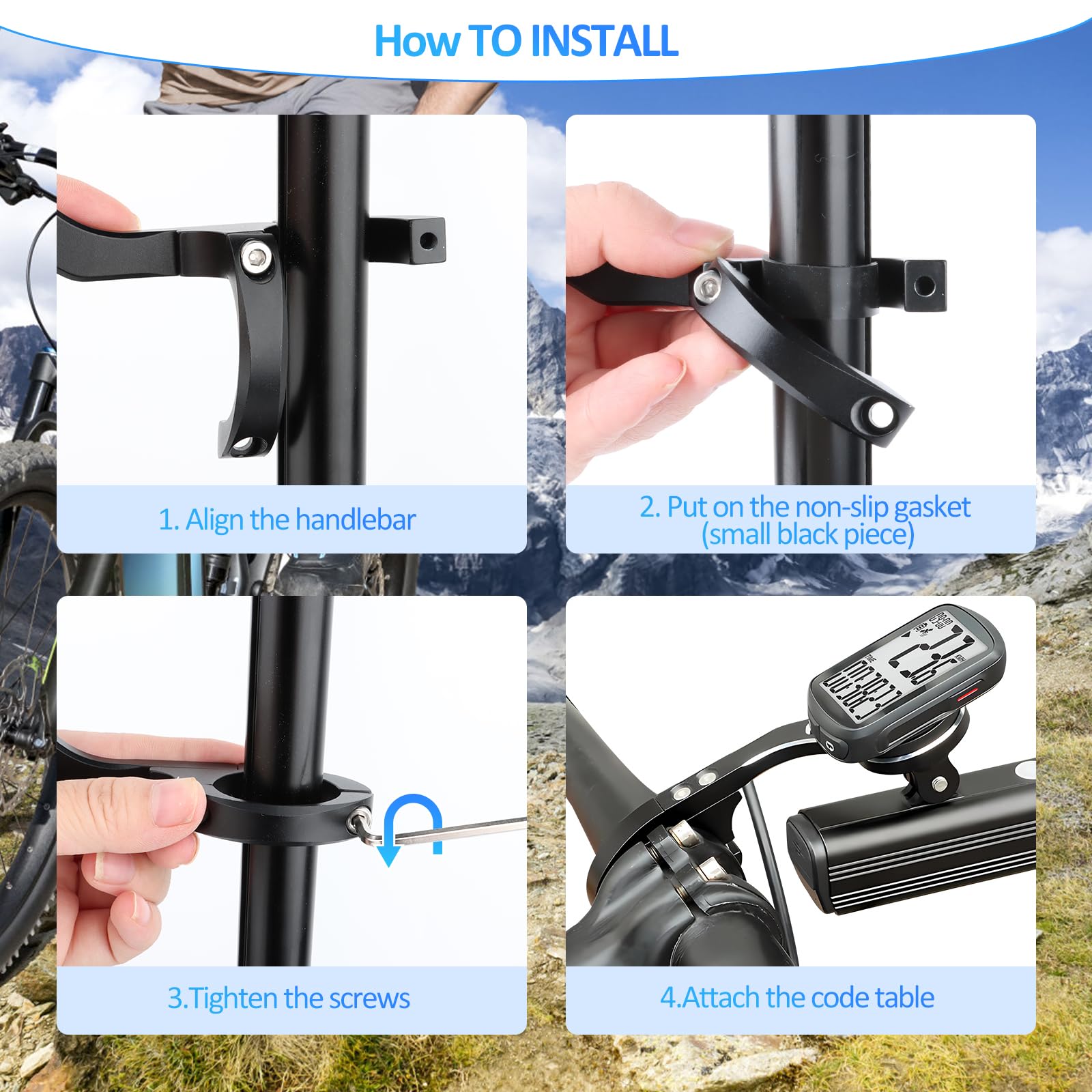 RISVOWO Supporto Bici Per Garmin E Bryton - Attacco Manubrio 31.8mm Con Antiscivolo, Compatibile GoPro E Luci - Foto 10