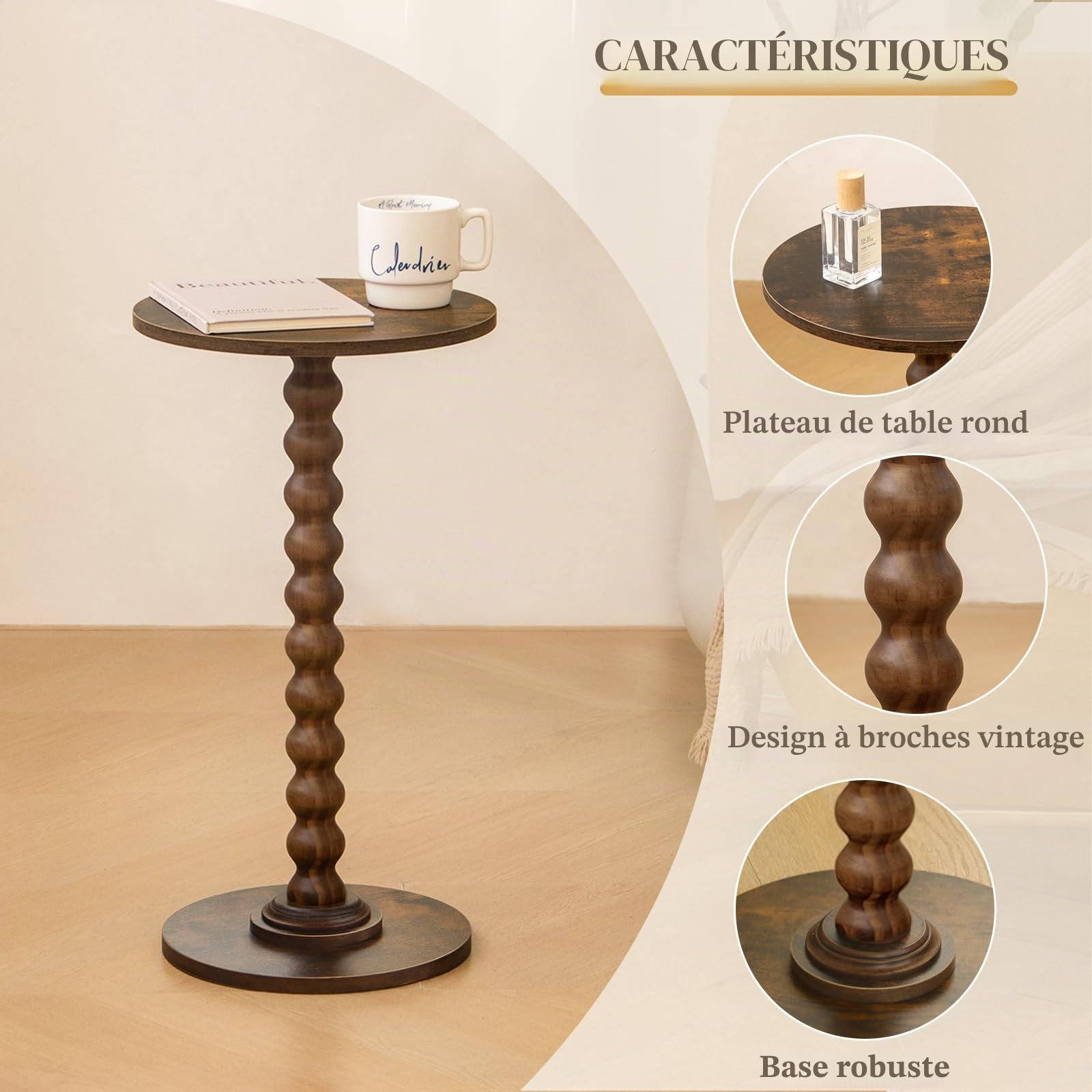 Fultyle Table d'appoint, Marron
