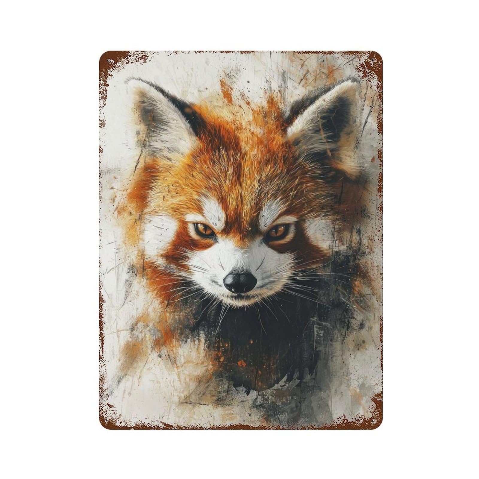 Red Panda Portrait Retro Metal Sign 15.7"x11.8", Classic Wall Plaque for Garage, Pub Or Kitchen