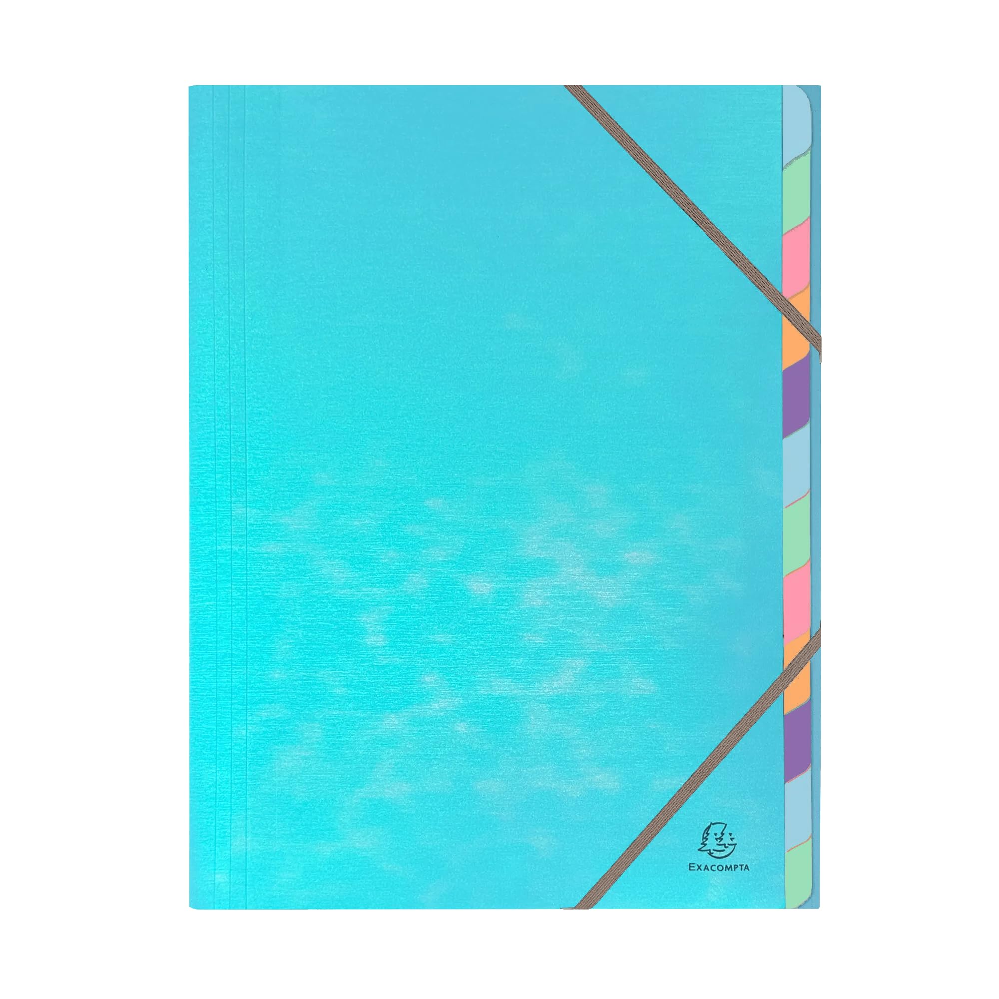 Exacompta - Rif. 53230E - Cartone con 8 raccoglitori cuciti Candy Tidy, con elastici - interno in carta e copertina in PP - 6 scomparti - 24 x 32 cm - A4-4 colori azzurro, menta, parma e pesca