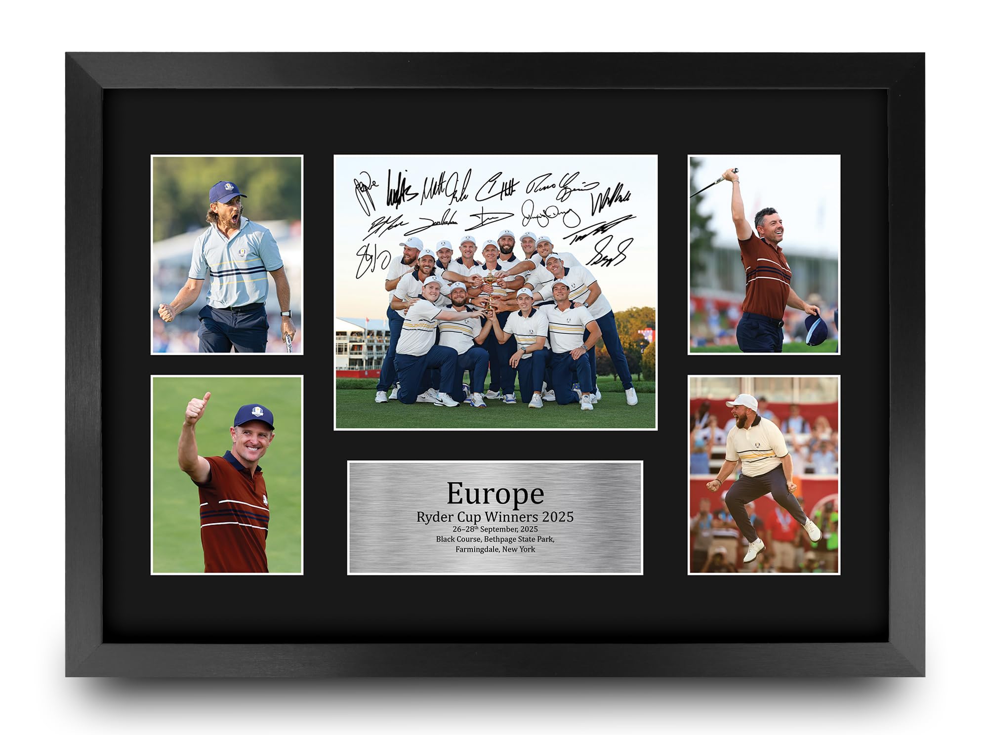 HWC Trading Ryder Cup Winners 2025 Europe Gifts Printed Signed Autograph Picture for Golf Memorabilia Fans - 16" x 12" Framed-image-31