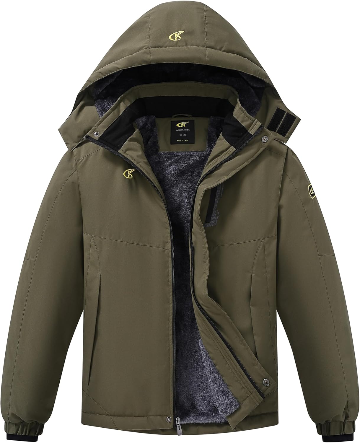 Boys Waterproof Ski Snow Jacket Winter Fleece Lined Warm Coat Hooded Windproof Kids Outerwear