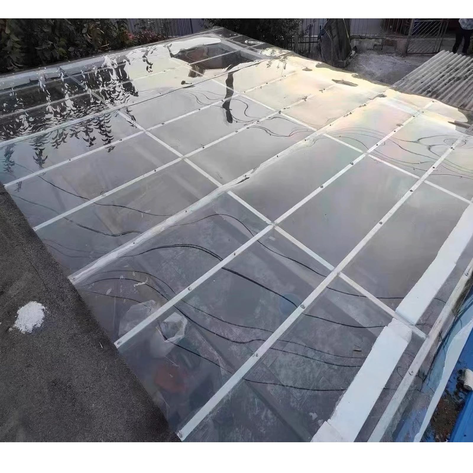 Placas de Policarbonato 2mm Láminas de Plástico Transparente e Impermeable,Paneles de Techo Planchas Revestimiento de Repuesto para Invernadero,Cochera Cubierta Toldo (1,56m x 4,5m)