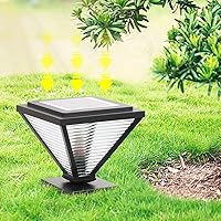 Vista 3 de Luces de poste al aire libre, luz solar de cabeza de poste moderna de acero inoxidable luz de jardín IP55 al aire libre impermeable lámpara de pilar