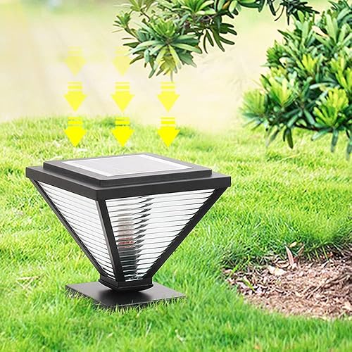 Miniatura 3 de Luces de poste al aire libre, luz solar de cabeza de poste moderna de acero inoxidable luz de jardín IP55 al aire libre impermeable lámpara de pilar