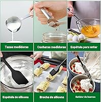 Vista 6 de Juego de Tazones para Mezclar, Juego de 25 Piezas de Tazones para Mezclar de Acero Inoxidable con Tapa, Tazones Grandes Anidables de 7, 4.5, 3, 2