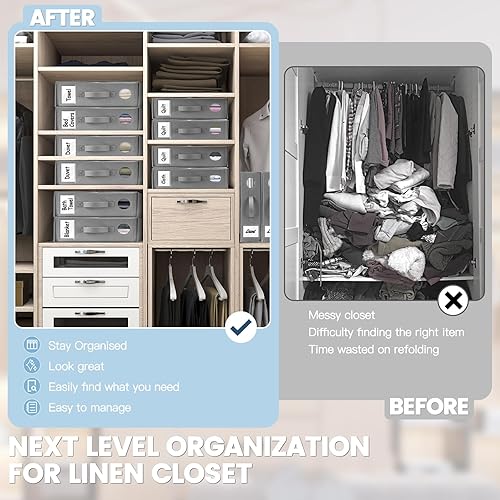 Miniatura 8 de TRZZ Paquete de 4 cajas de sábanas y zapatero pequeño de 5 niveles para armario
