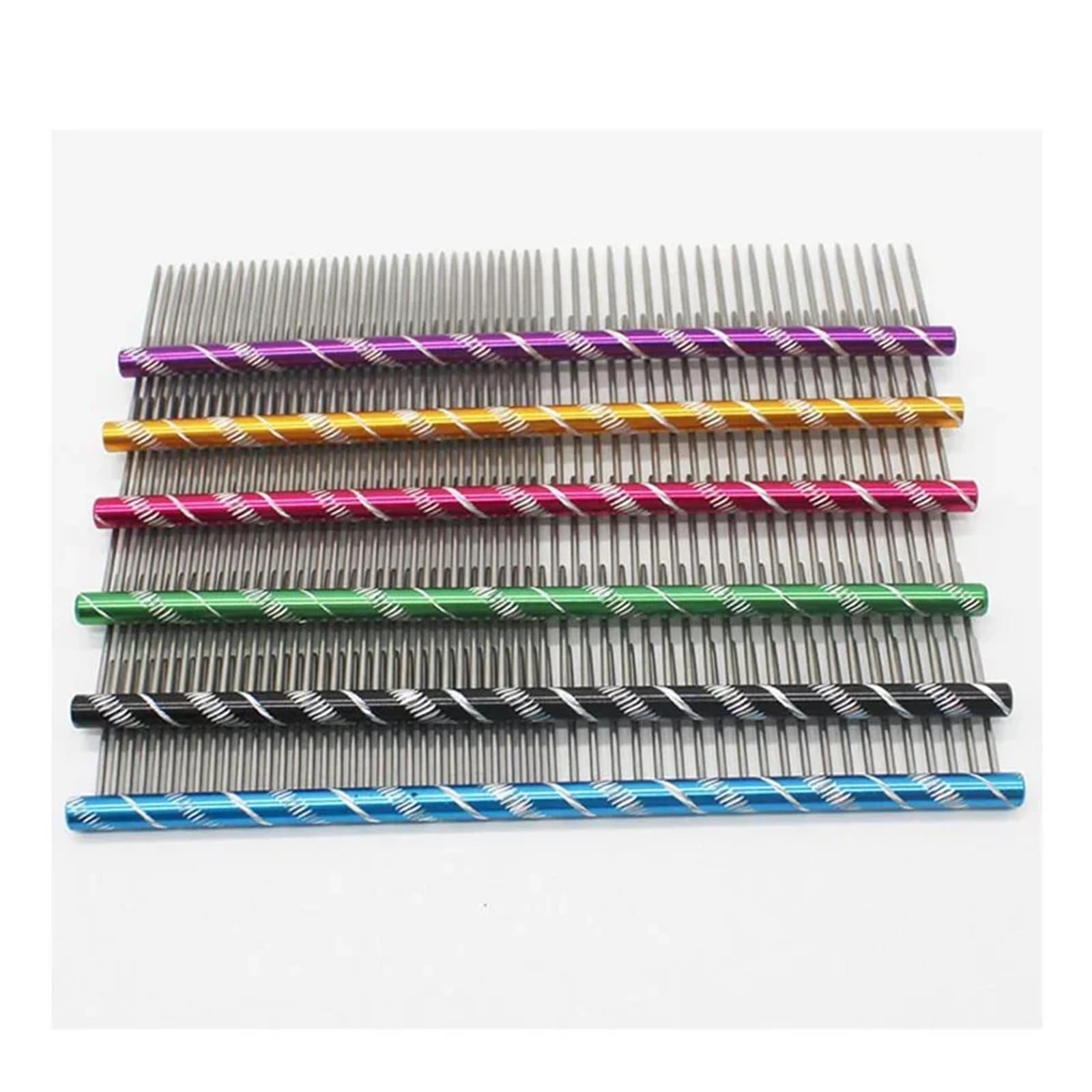 Generisch 10 Stück 19 cm/16 cm Haustier-Hundekamm, Heller, bunter Streifen, Fellpflege for zotteliges Friseurwerkzeug(16cm)