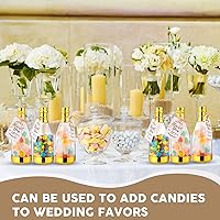 Vista 5 de Gerrii 50 frascos metálicos de mini botella de champán con forma de frascos con forma de frascos dorados de plástico para bricolaje, botella