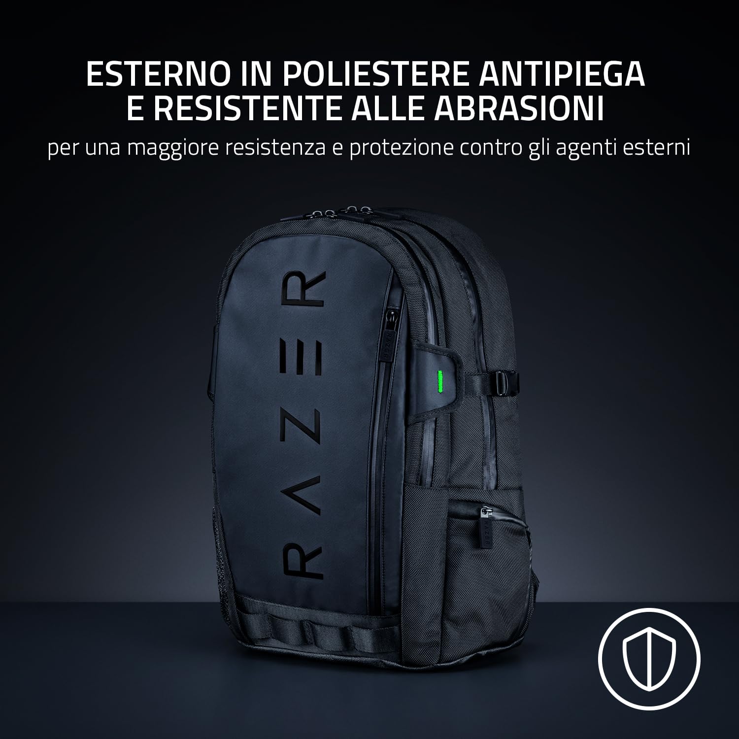 Razer Rogue V3 Backpack (15,6") - Zaino da viaggio compatto (scomparto per computer portatile fino a 15 pollici, resistente all'abrasione) Nero