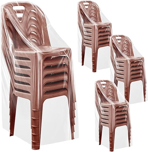 Miniatura 1 de Tudomro Funda de plástico para silla de exterior, impermeable, transparente, a prueba de polvo, funda de sofá para muebles, sofá, silla, sillón