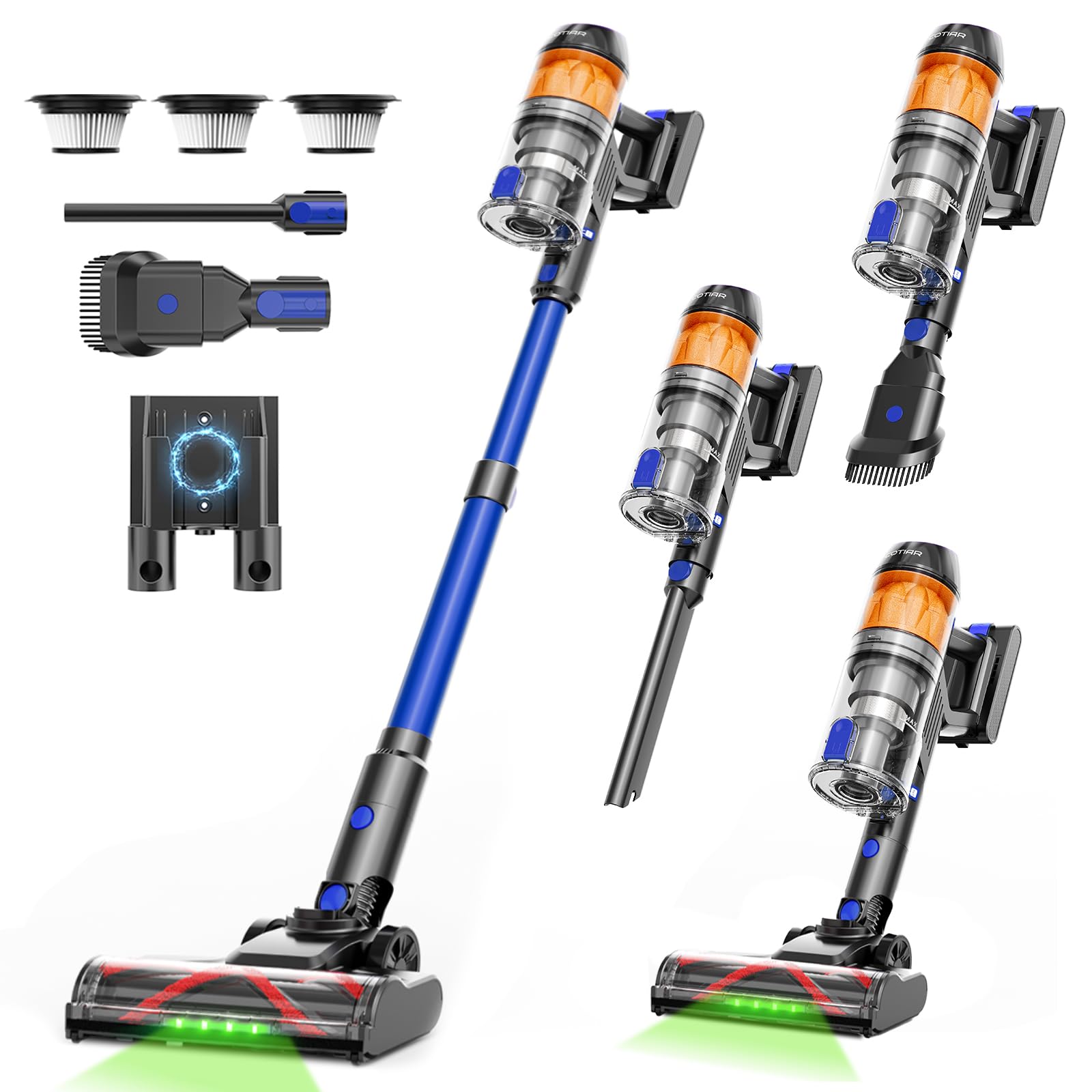 Cordless Vacuum Cleaner 500W 40KPa 60Mins Vacuum Cleaners for Home Powerful Stick Vacuum With Green Light Anti-tangle Wireless