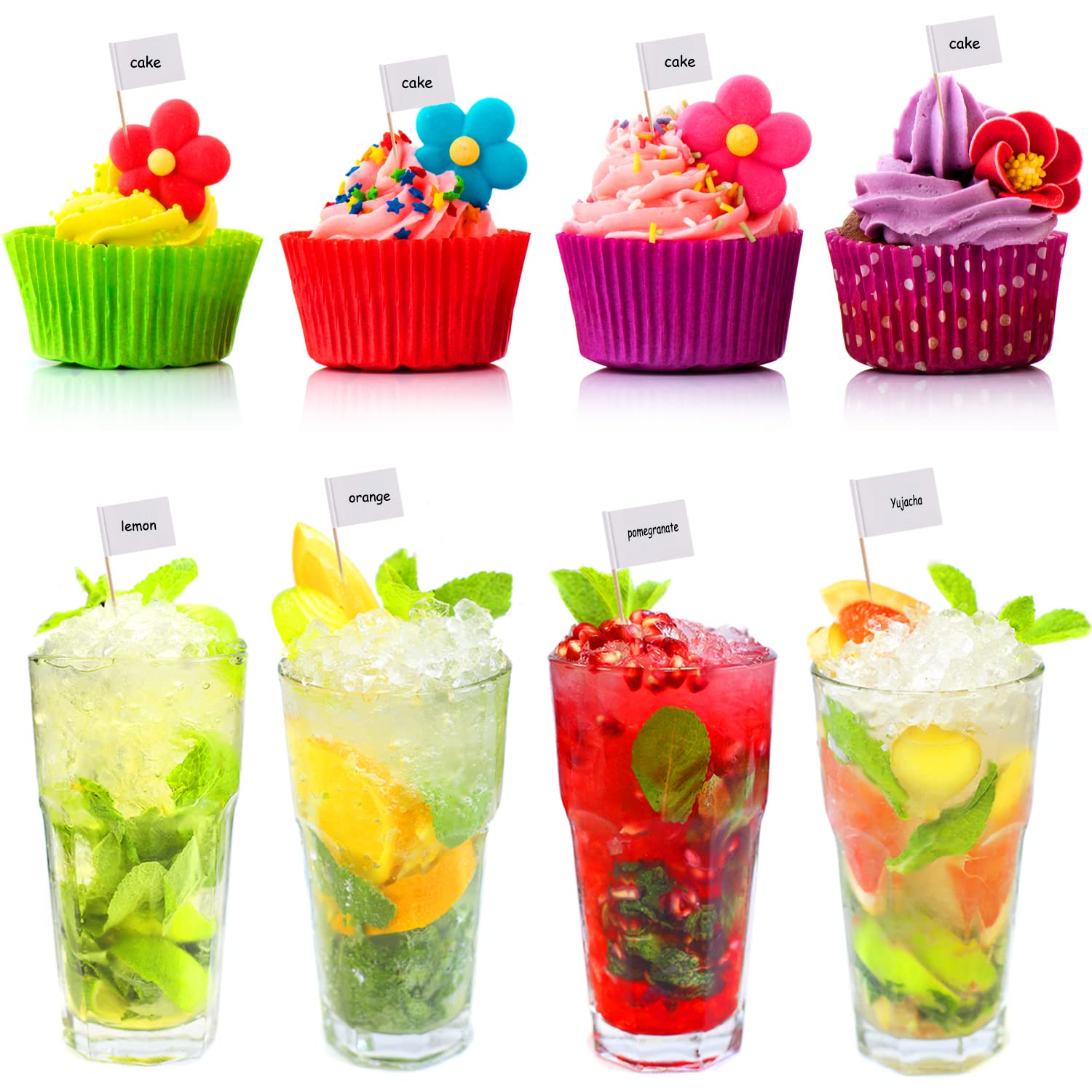 300 Pcs Drapeau Cure-Dent étiquettes D'aliments pour Buffets étiquettes Vierges pour Mini-Gâteaux