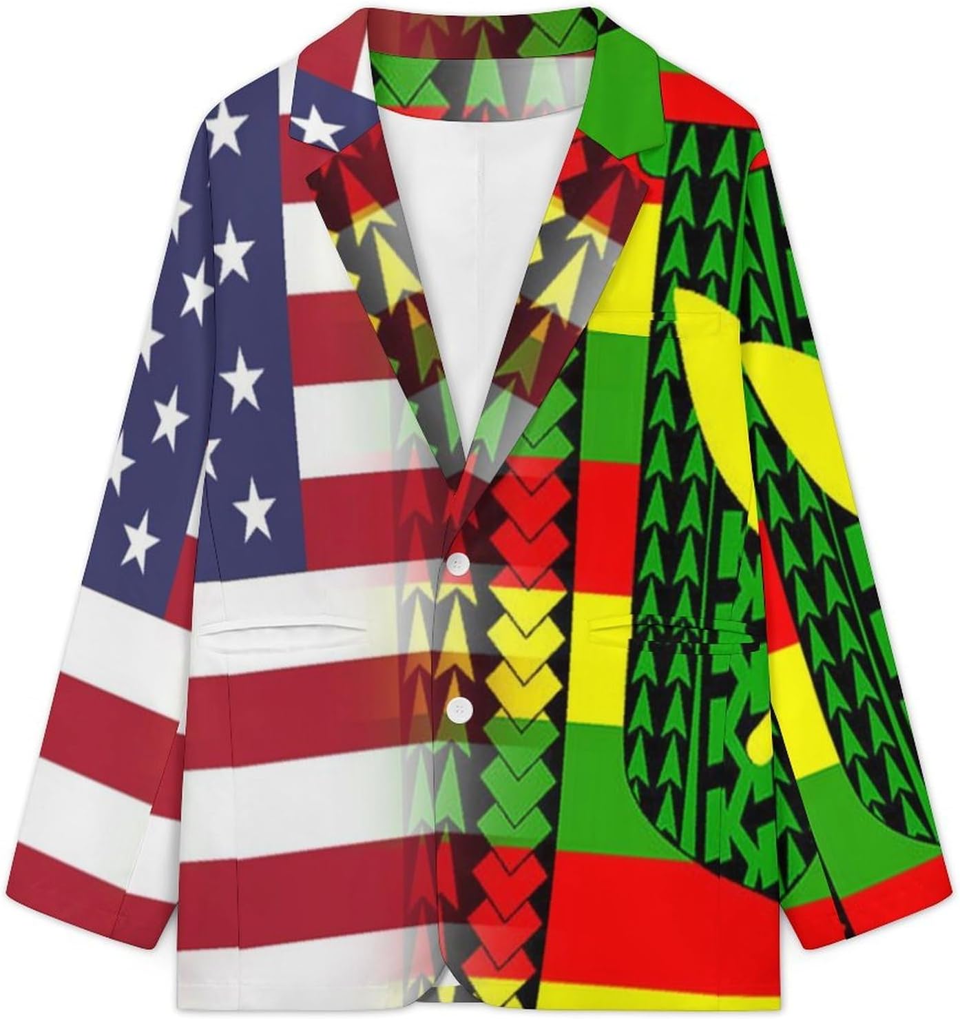 U.S.A Tribal Kanaka Maoli Flag Mens Casual Blazer Sport Coat Two Buttons Business Jackets