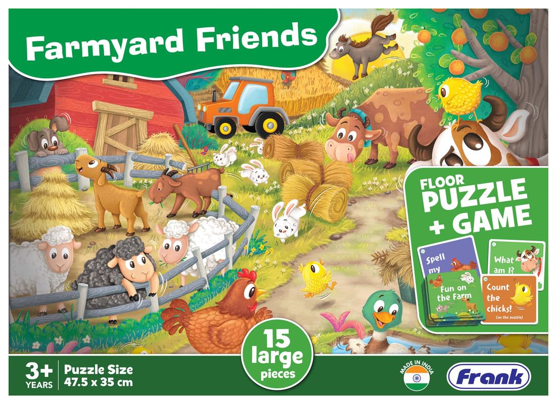 Frank Farmyard Friends Puzzle & Game | Fun & Interactive 15-Piece Floor Puzzle with Fun on the Farm Card Game for Kids 3+ Years | Early Learning Educational Toy for Memory, Focus & Logical Thinking-image-38