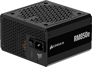 CORSAIR RM850e ATX 3.1 PCIe 5.1 Ready Fully Modular 850W Power Supply 12V-2x6 Cable Included, Cybenetics Gold Efficiency, 105C-Rated Capacitors, Modern Standby Mode Black