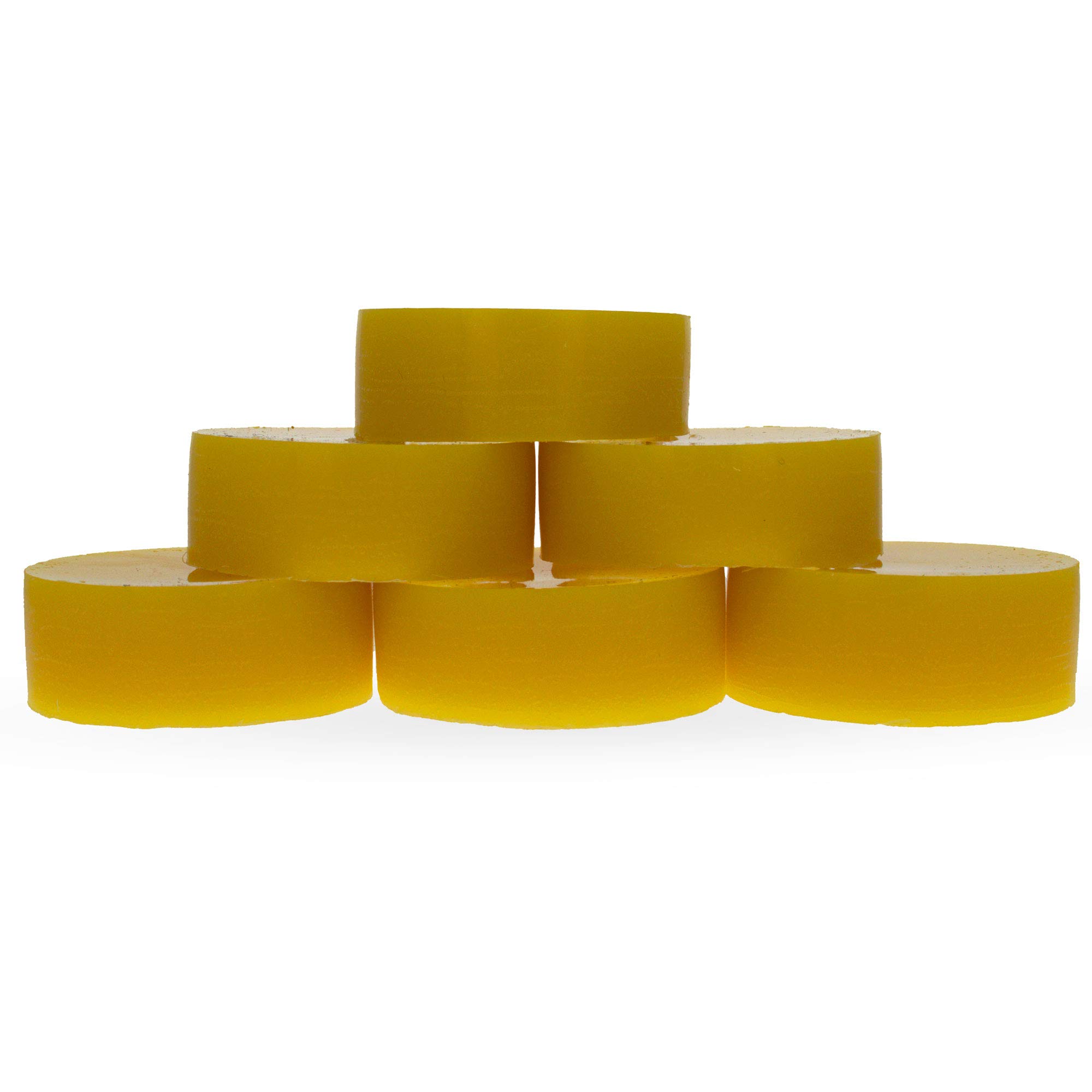 Set of 6 Yellow Triple Filtered Circle Beeswaxes 4.8 oz