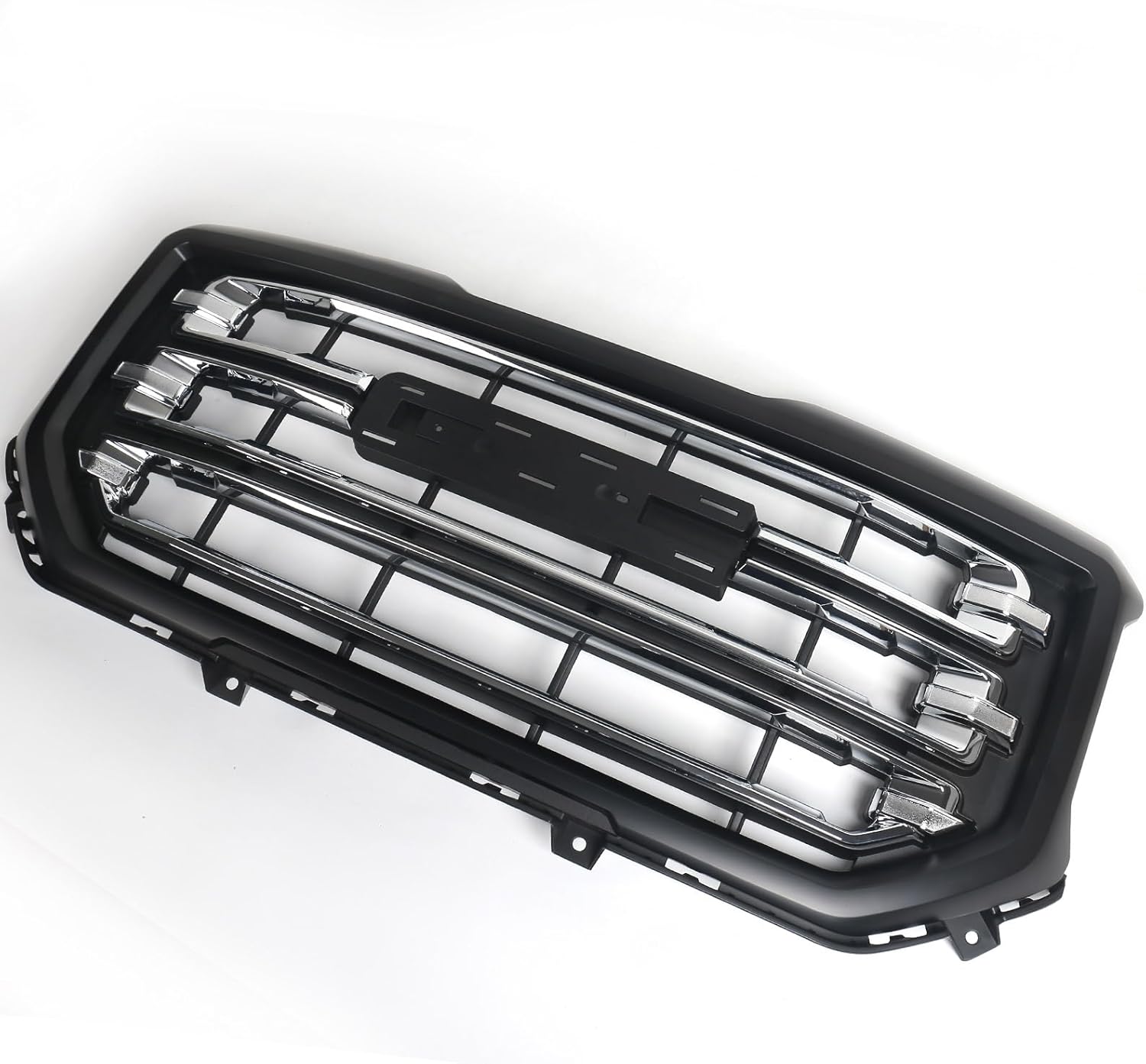 Front Bumper Grill for GMC Sierra 1500 2016-2018 Matte Black and Chrome Grille