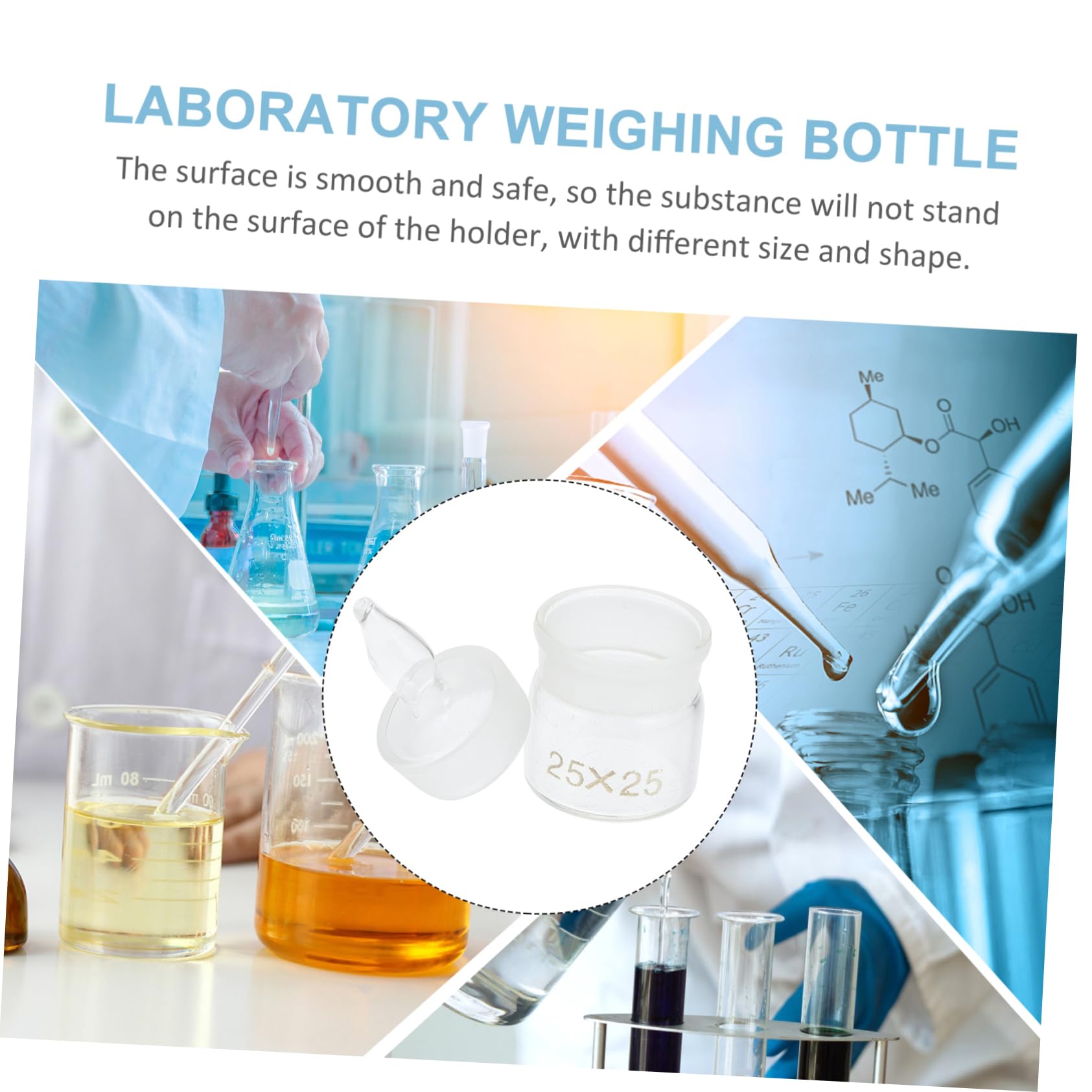 Labor Wägeflaschen Aus Glas - 4 Stück Mit Deckel Für Chemie