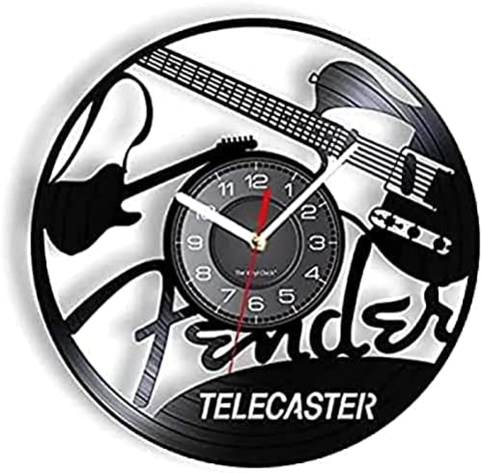 Horloge vinyle guitare design haut de gamme art moderne noir