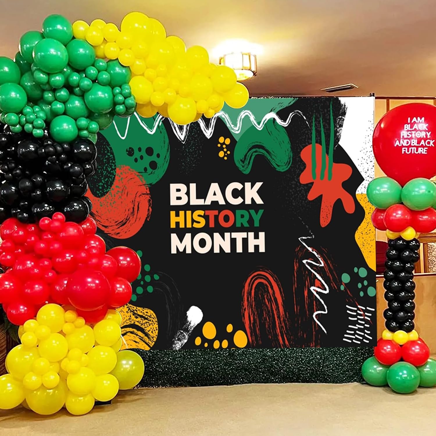 Black History Month Photo Backdrop 10x8ft Black History Bulletin Board Decorations for Classroom African American National Holiday Photography Background Party Supplies Home Wall Decor