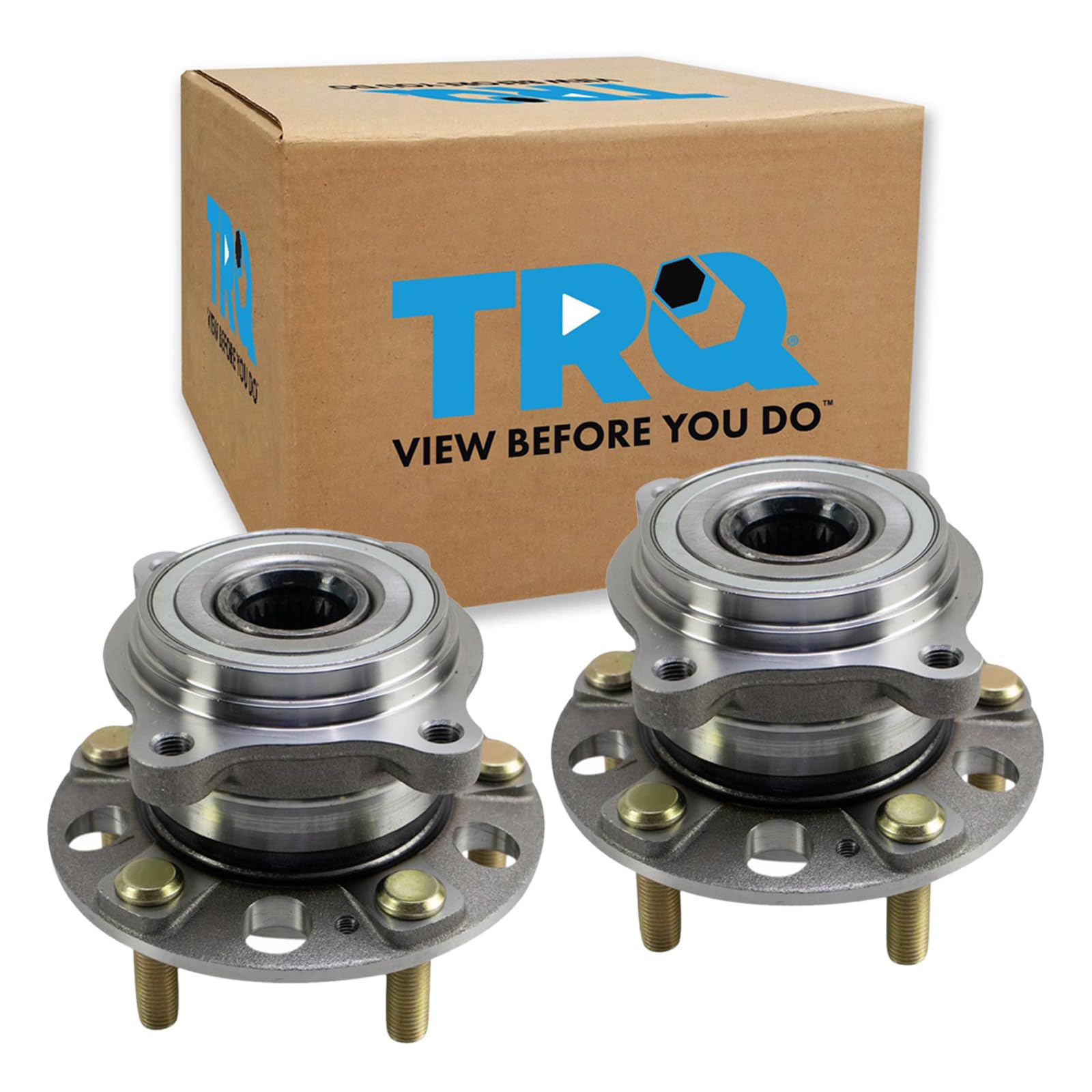 TRQ 2 Piece Rear Wheel Bearing &amp; Hub Assembly Set AWD